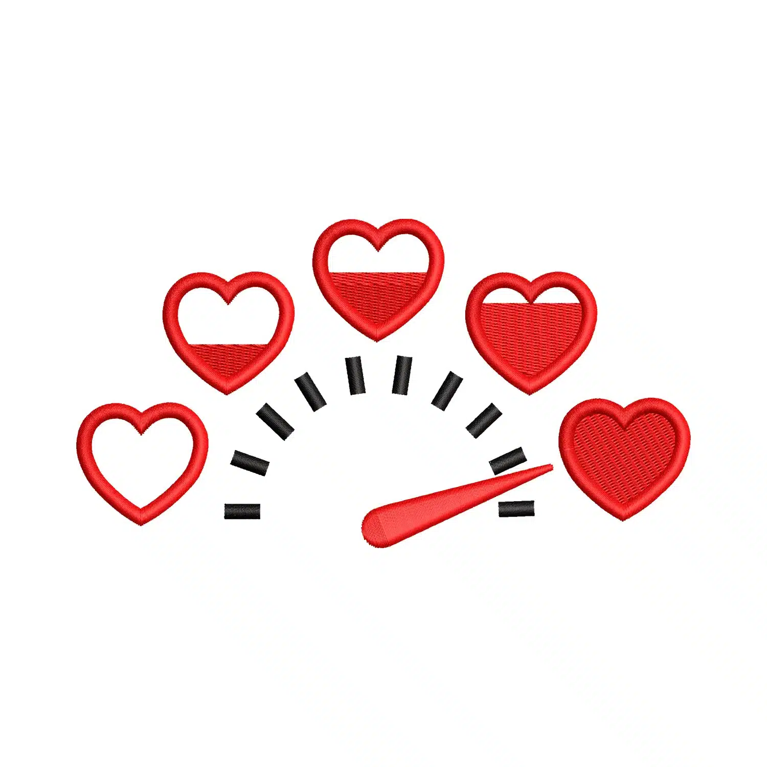 Heart Meter Embroidery Design