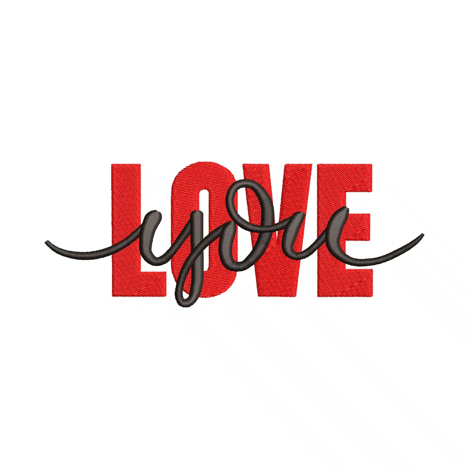 Love You Embroidery Design