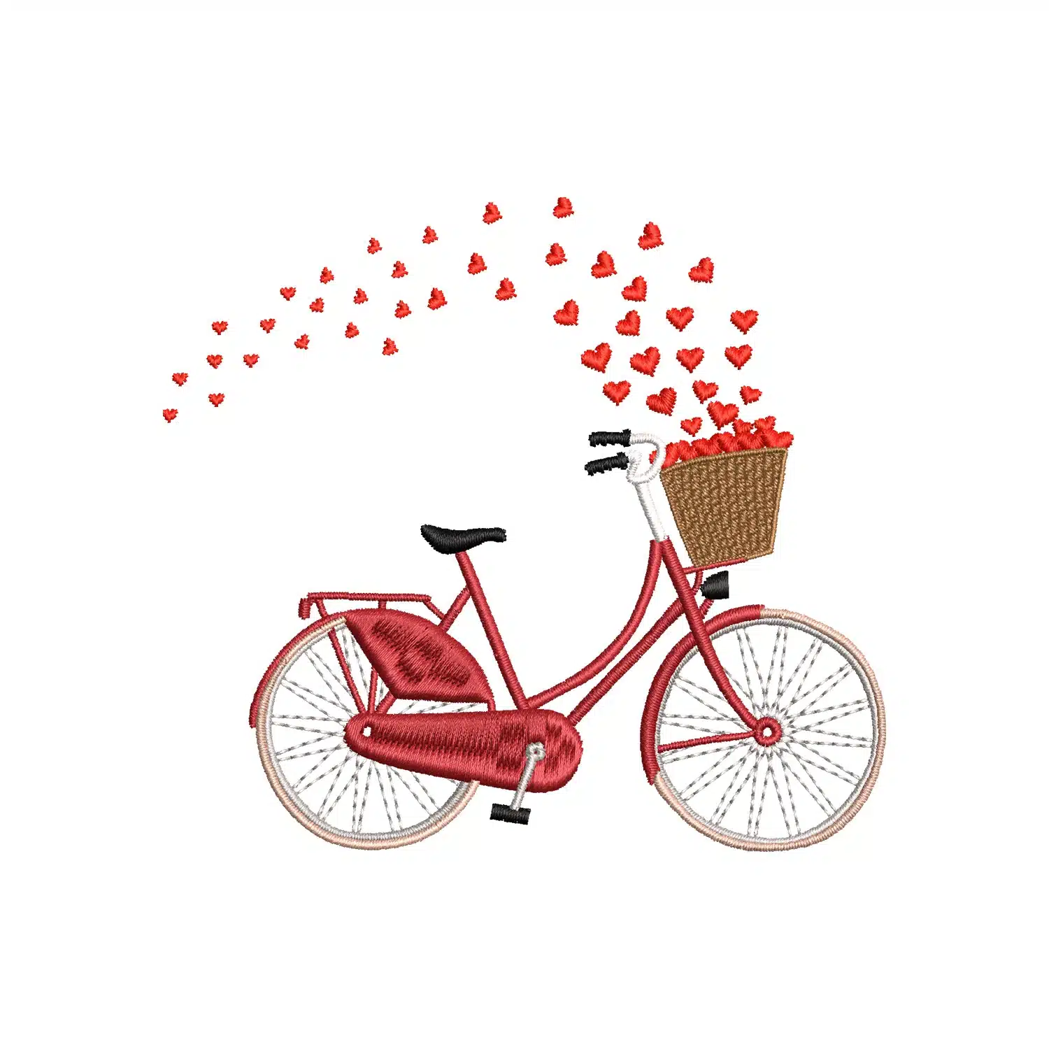 Valentine Bicycle Embroidery Design