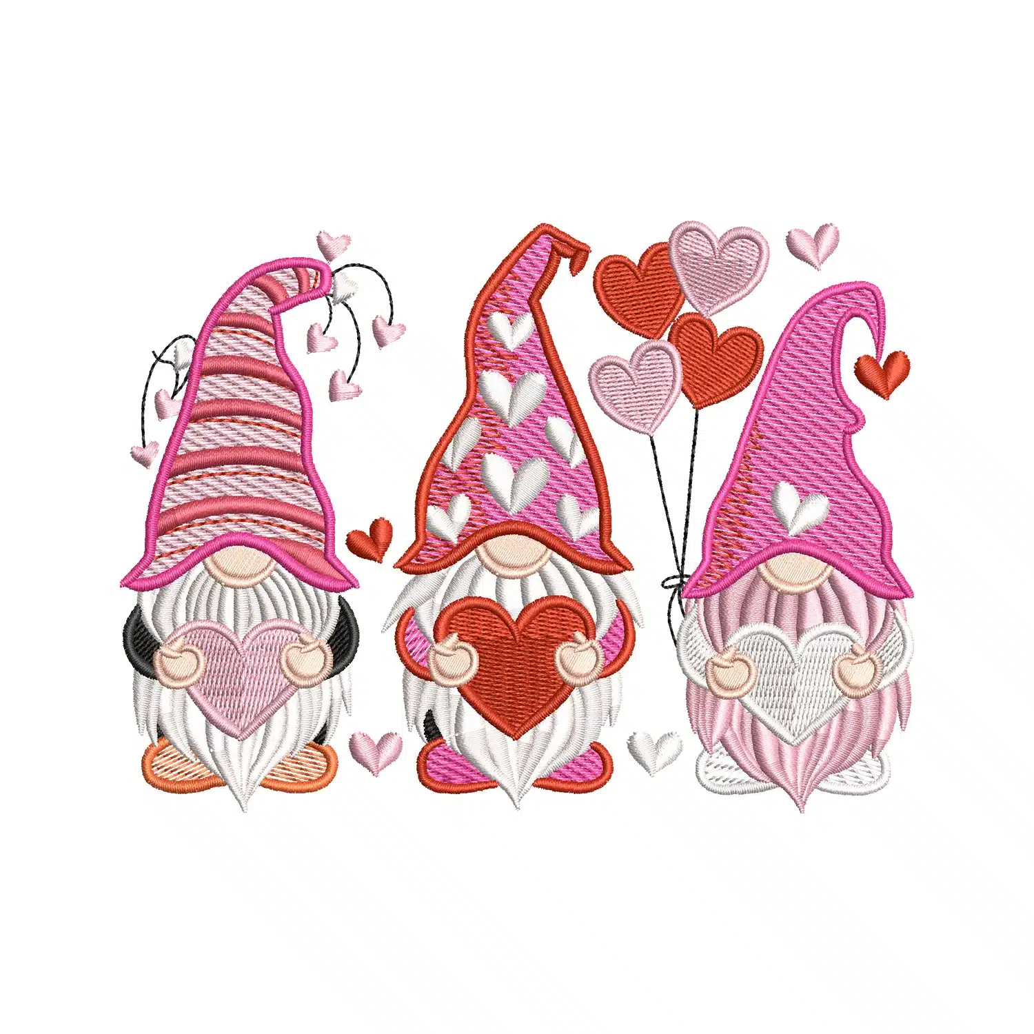 Valentine Gnomes Embroidery Design