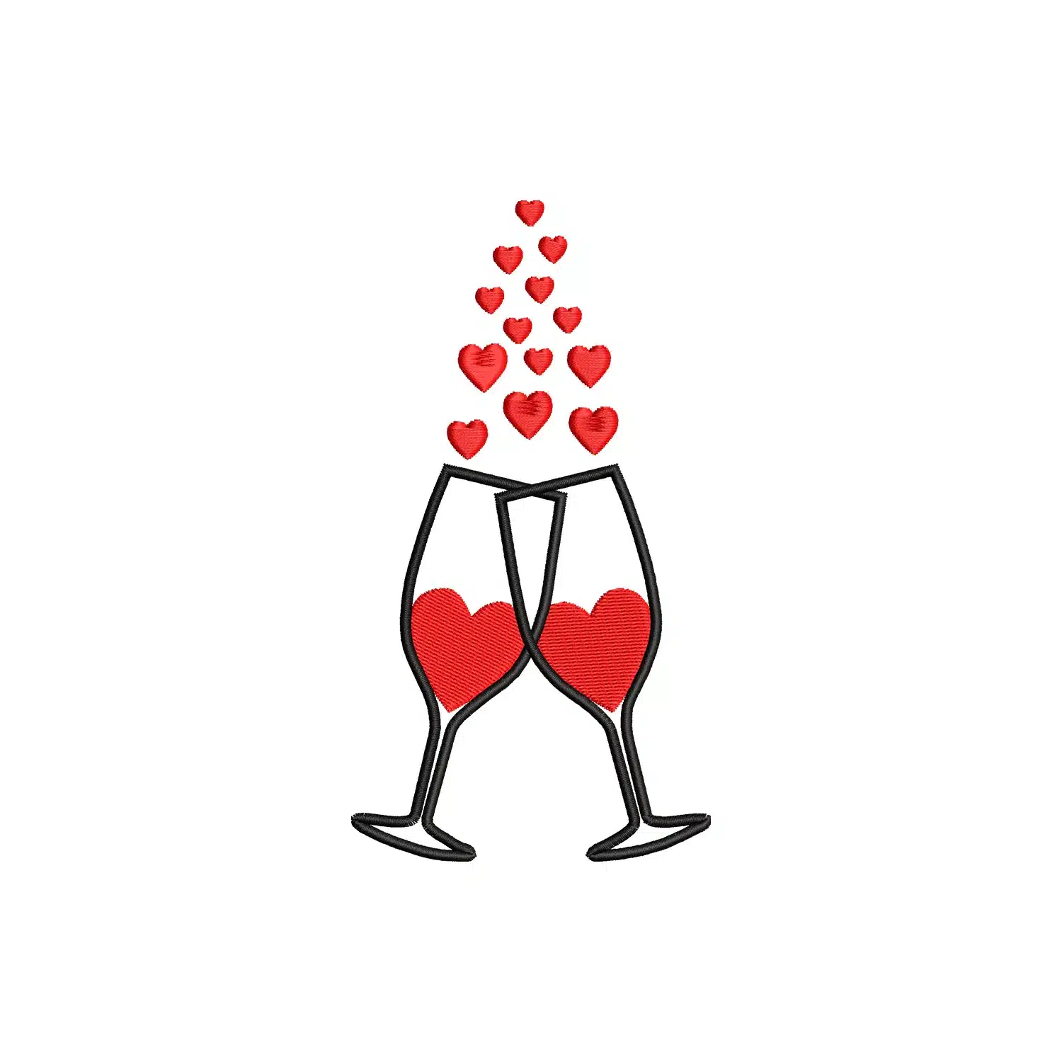 Glasses with Heart Embroidery Design