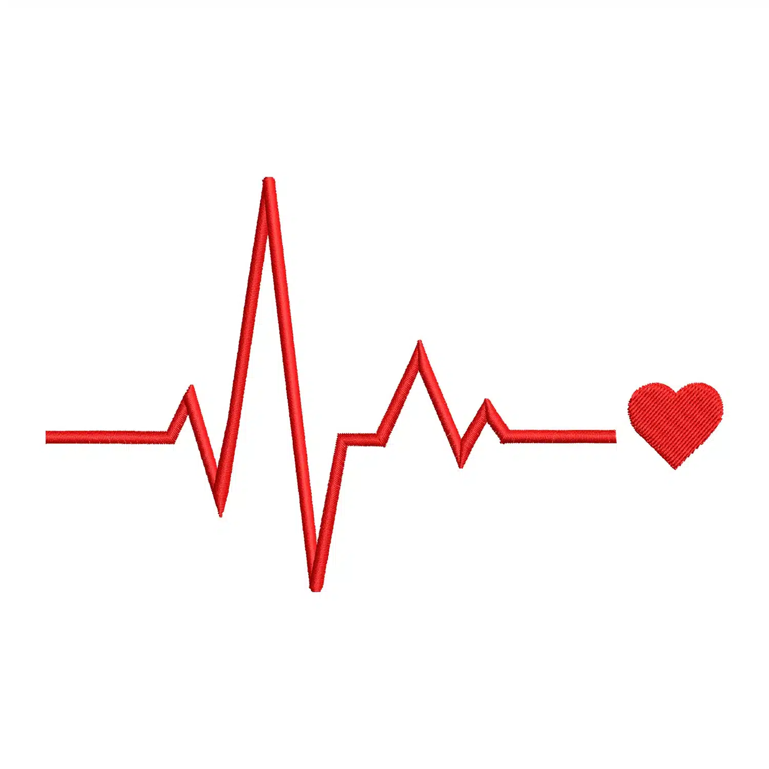 Heartbeat Line Heart Embroidery Design