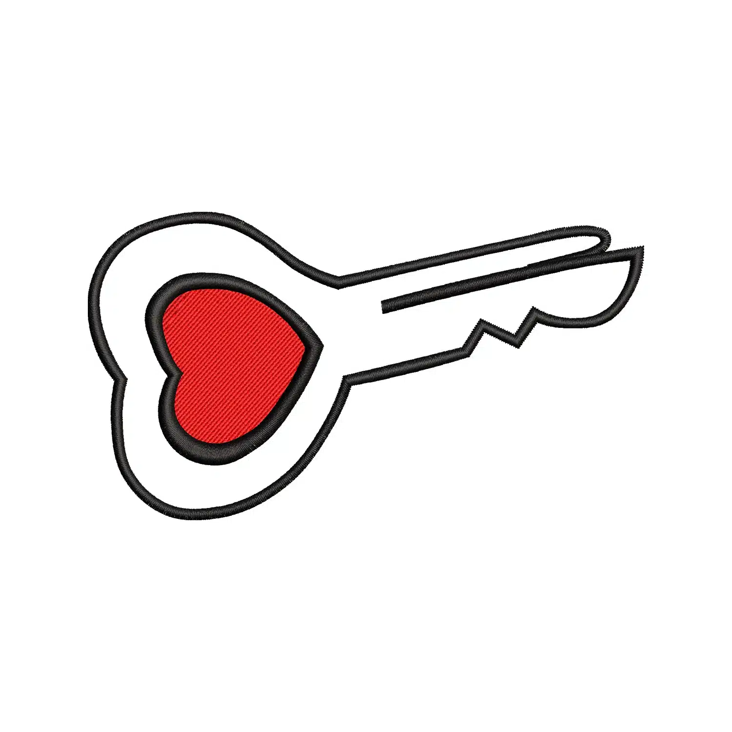 Heart Key Embroidery Design