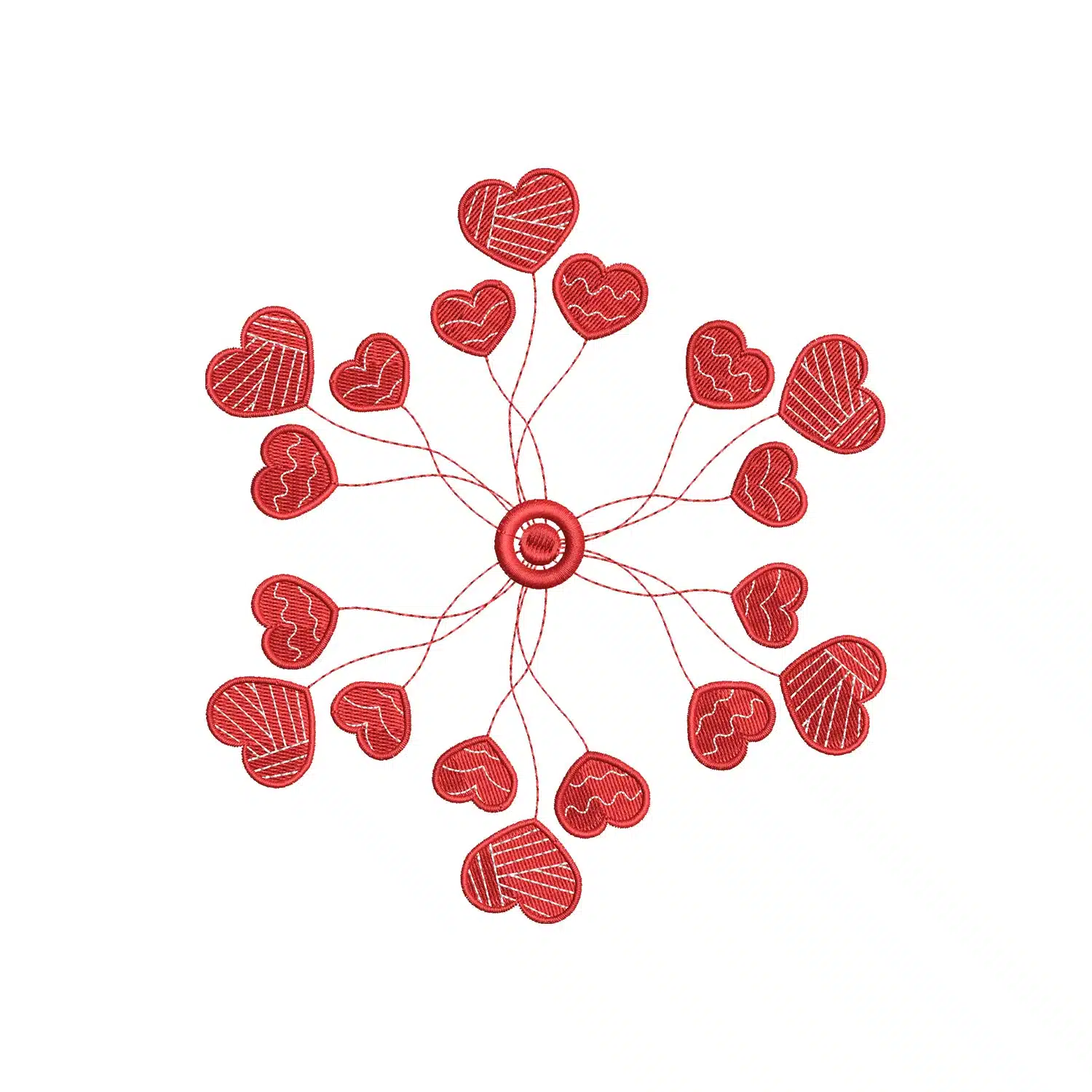 Hearts Mandala Embroidery Design