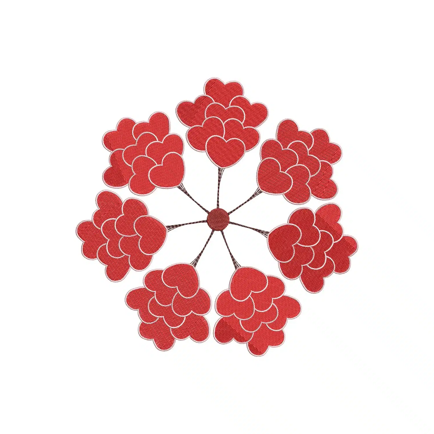 Hearts Mandala Embroidery Design