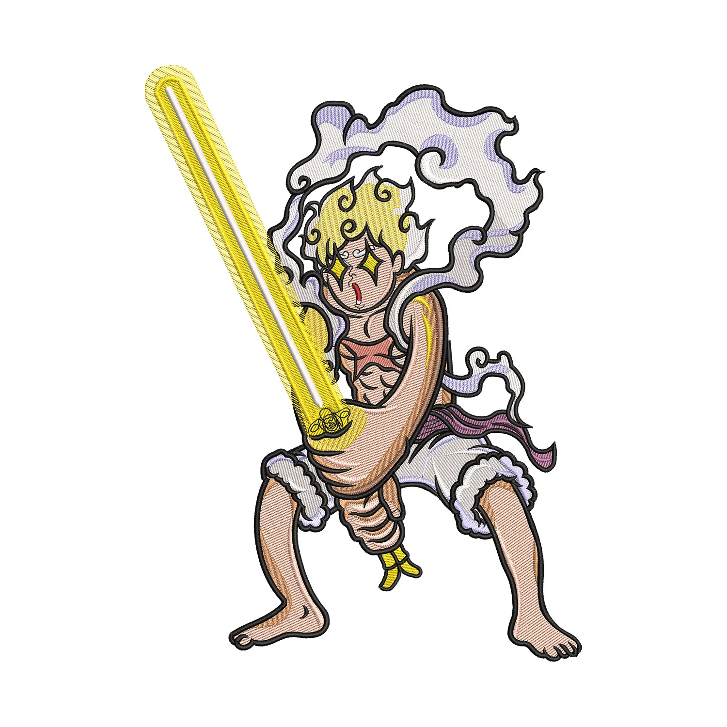 Luffy x Kizaru Embroidery Design