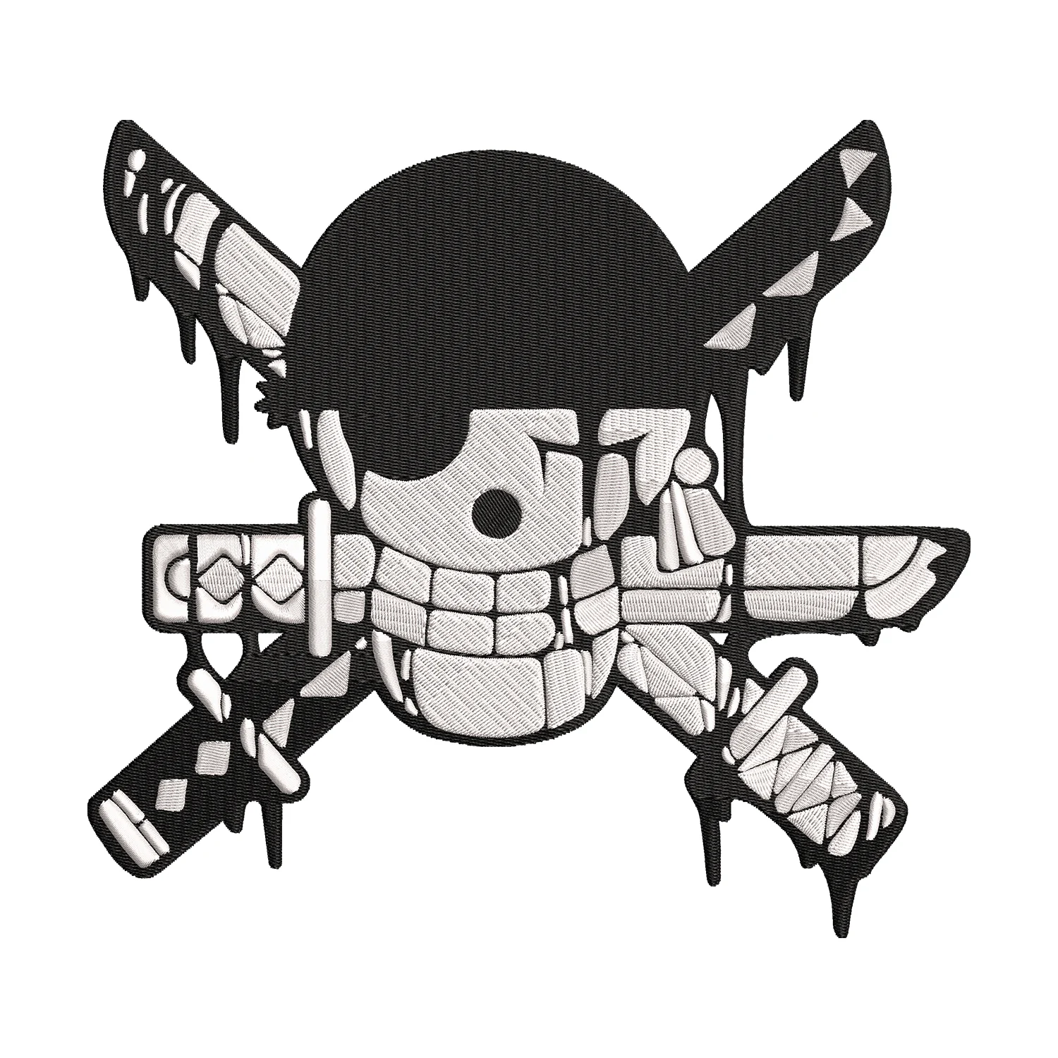 Zoro Logo Drip Embroidery Design