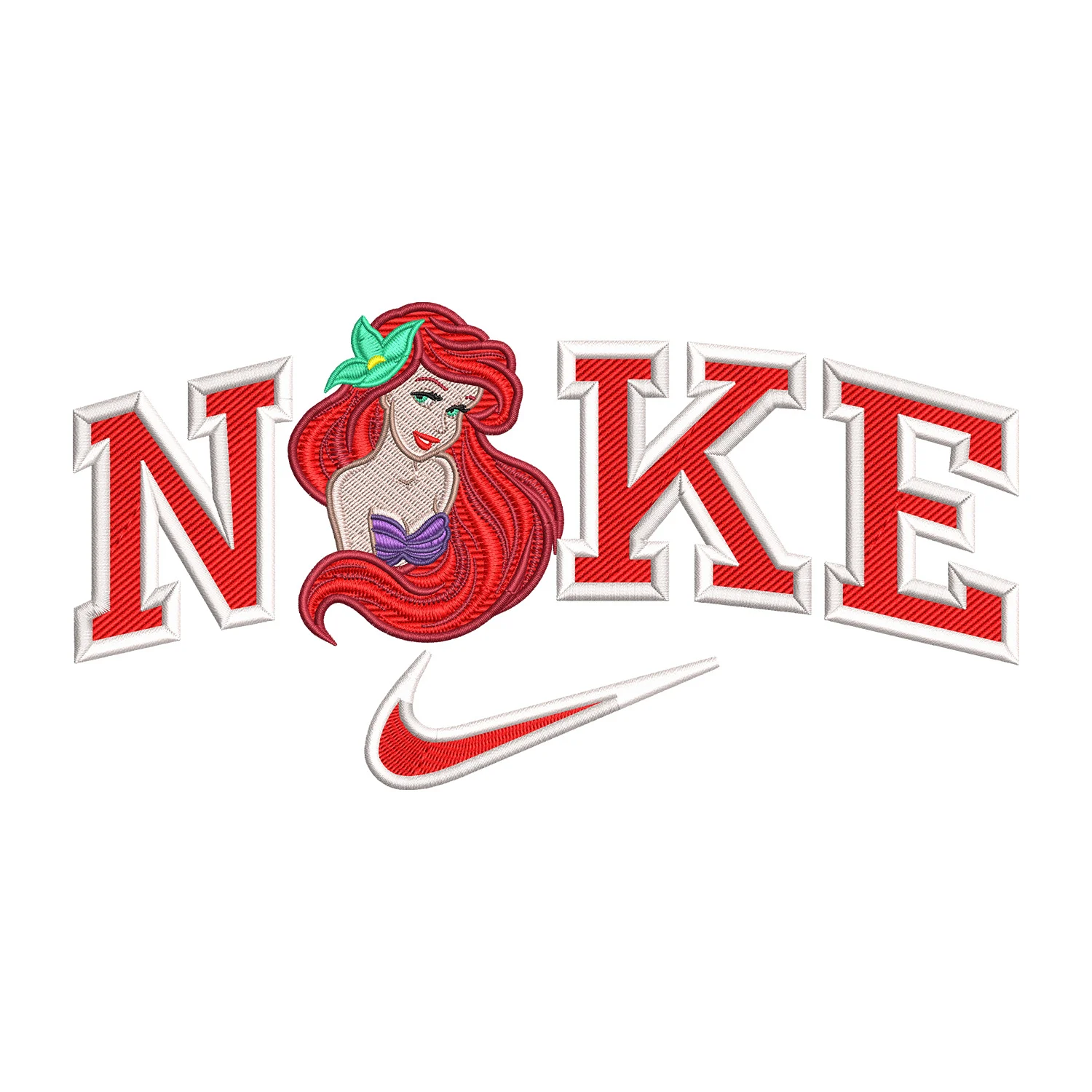 Ariel Nike Embroidery Design