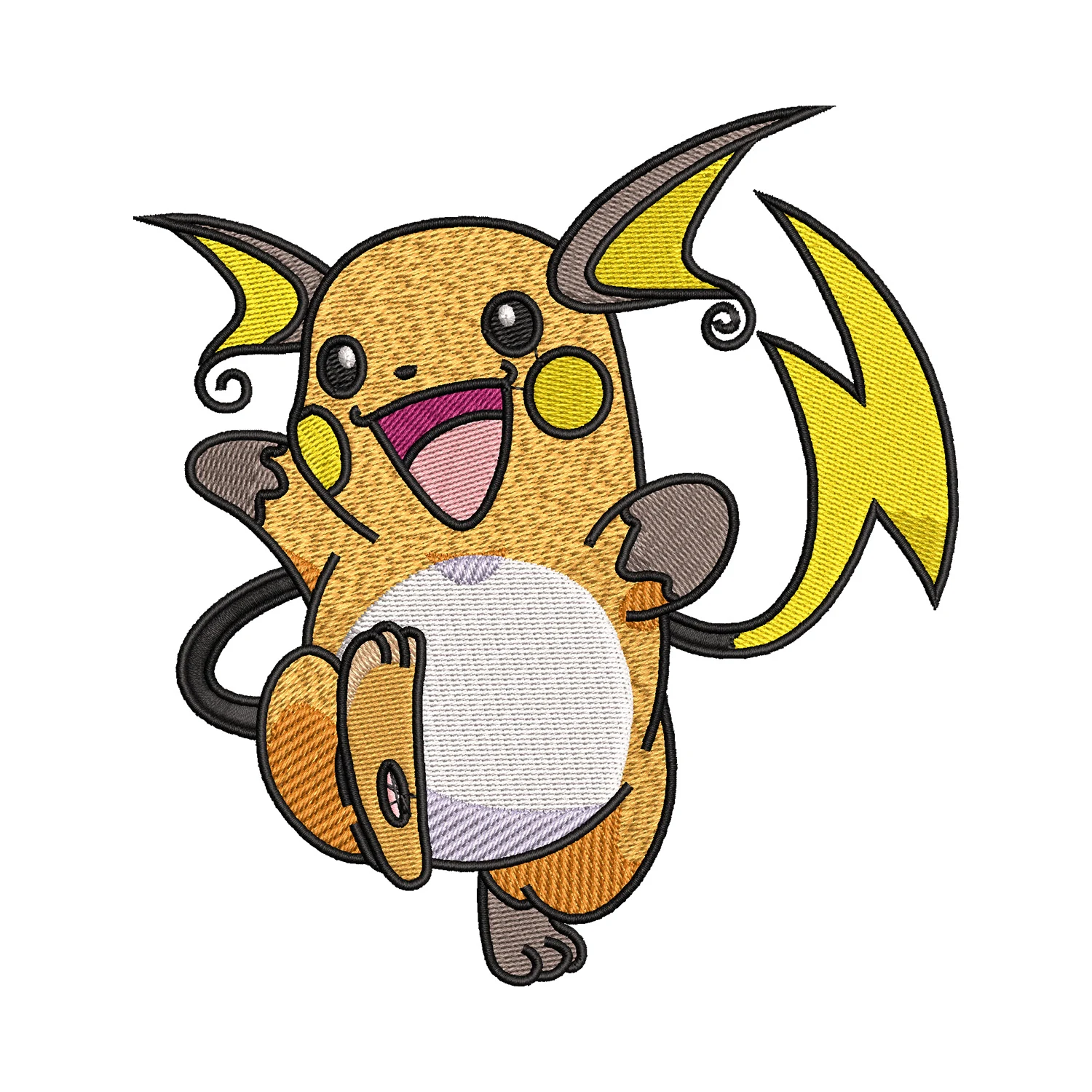 Raichu Embroidery Design