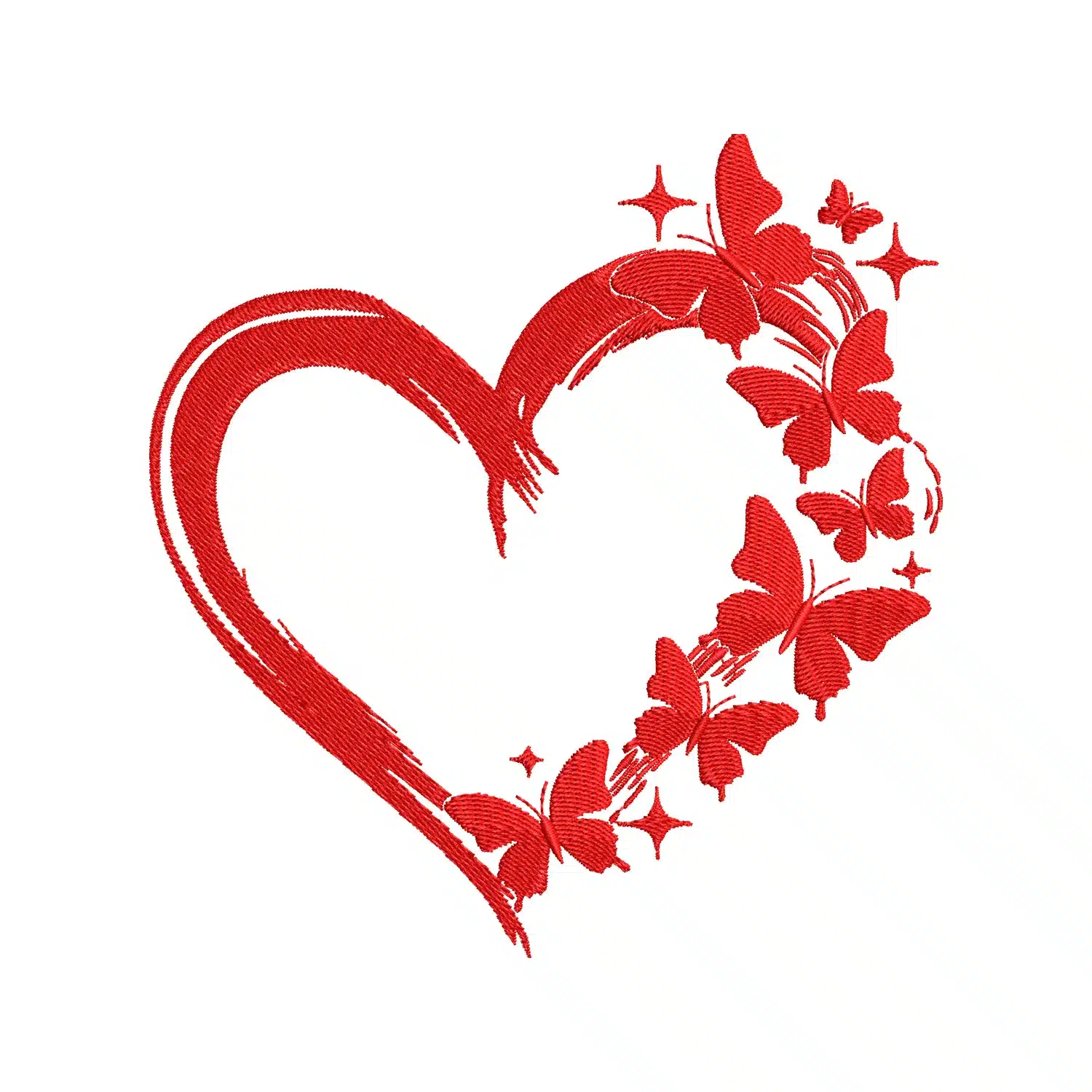Heart Butterflies Embroidery Design Heart Butterflies Embroidery Design