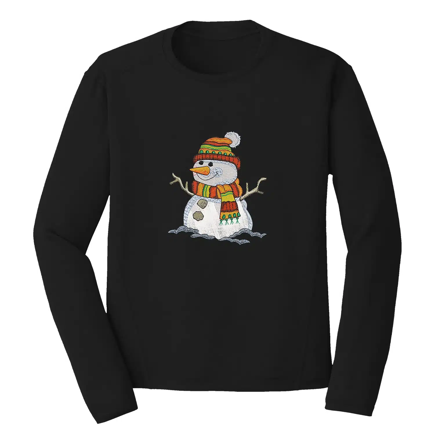 Snowman Embroidery Design 1 Mockup CHR09
