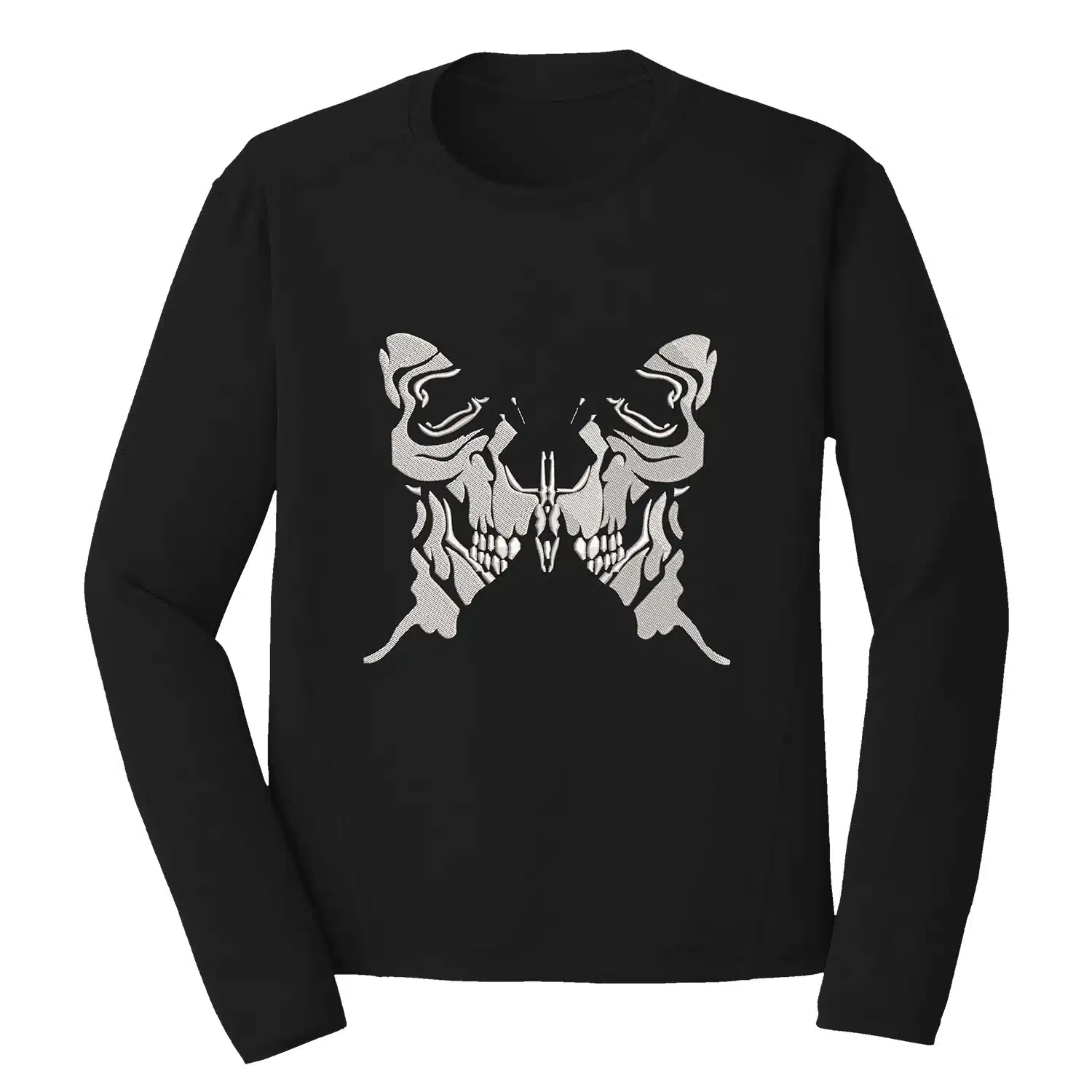 Skull Butterfly Embroidery Design 1 Mockup HLW34