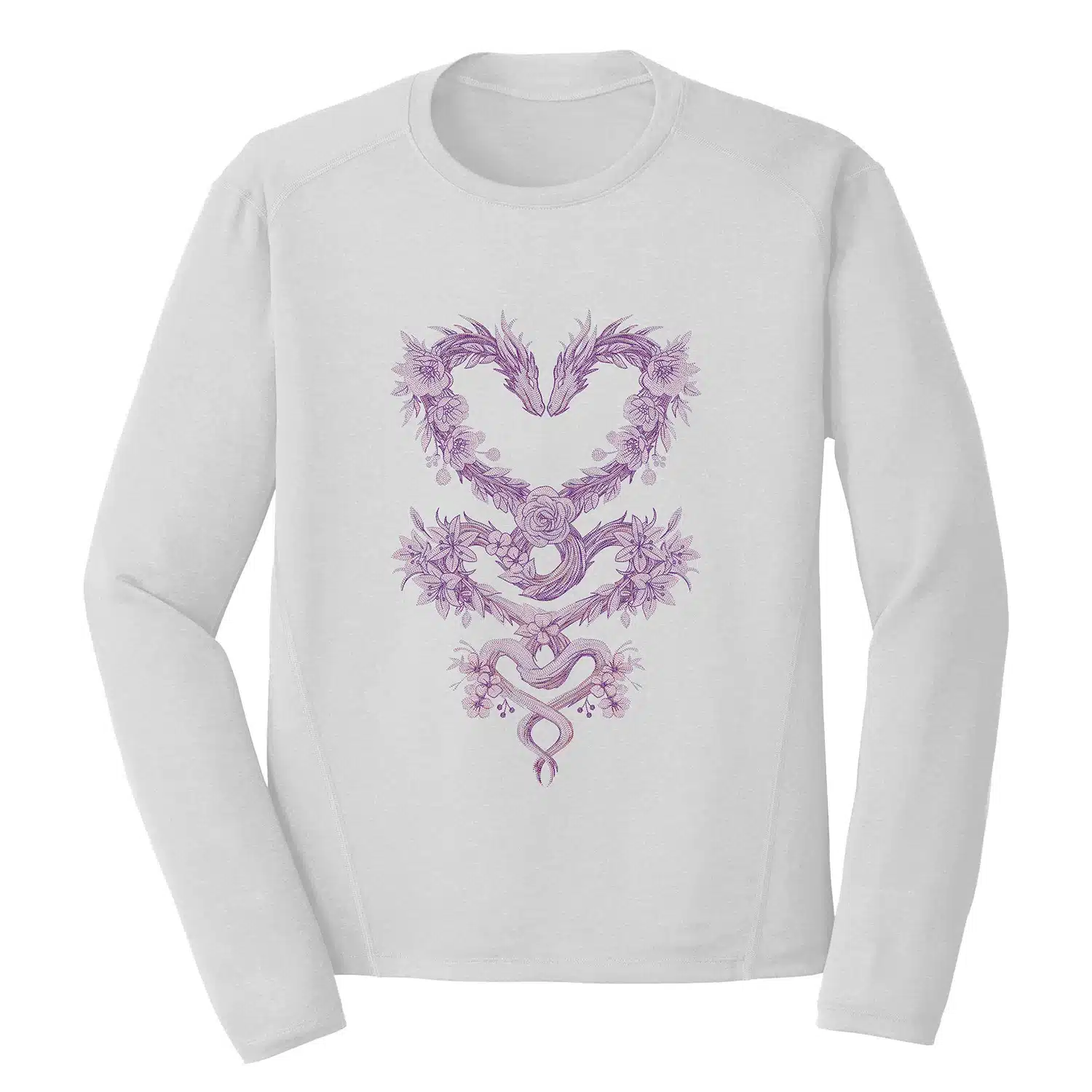 Dragon Flowers Embroidery Design - Dragon Embroidery Design 1 Mockup MYT18