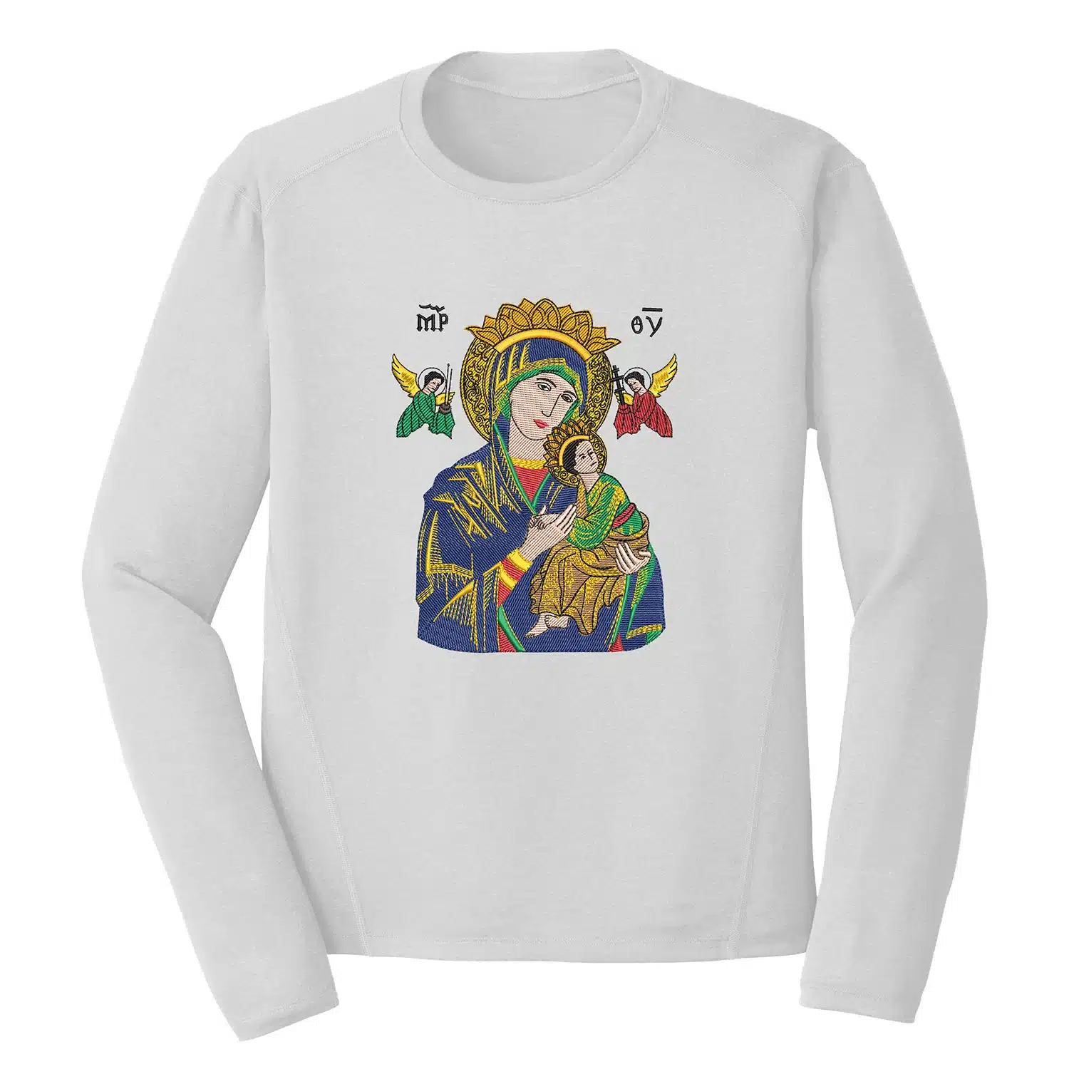 Our Lady of Perpetual Help Embroidery Design - Christian Embroidery Design 1 Mockup RLG36