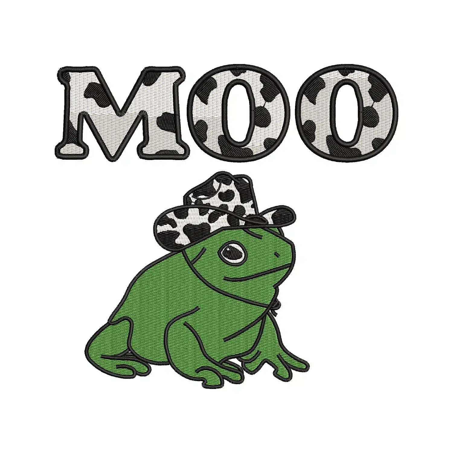 Moo Frog Embroidery Design Moo Frog Embroidery Design