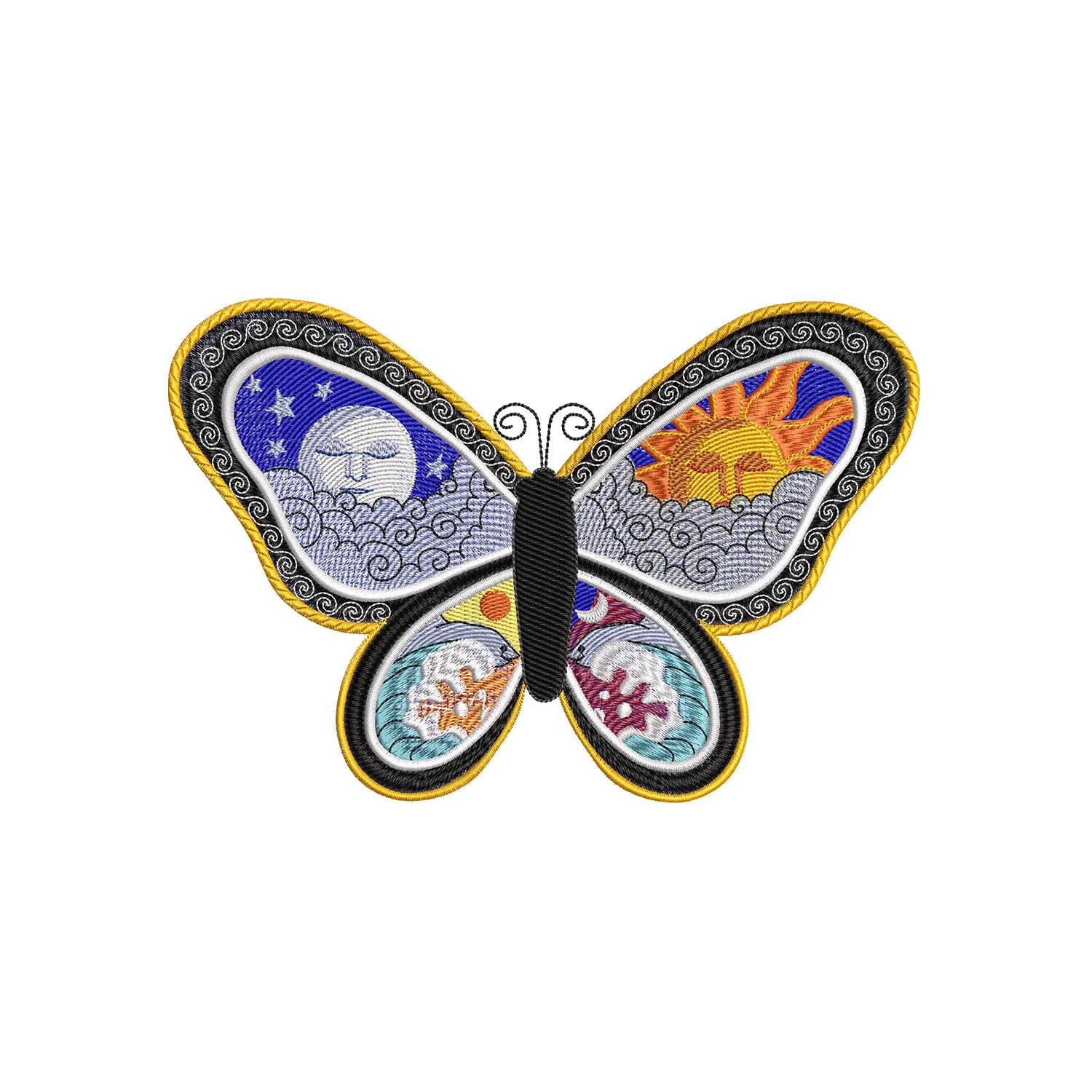 Nature Butterfly Embroidery Design