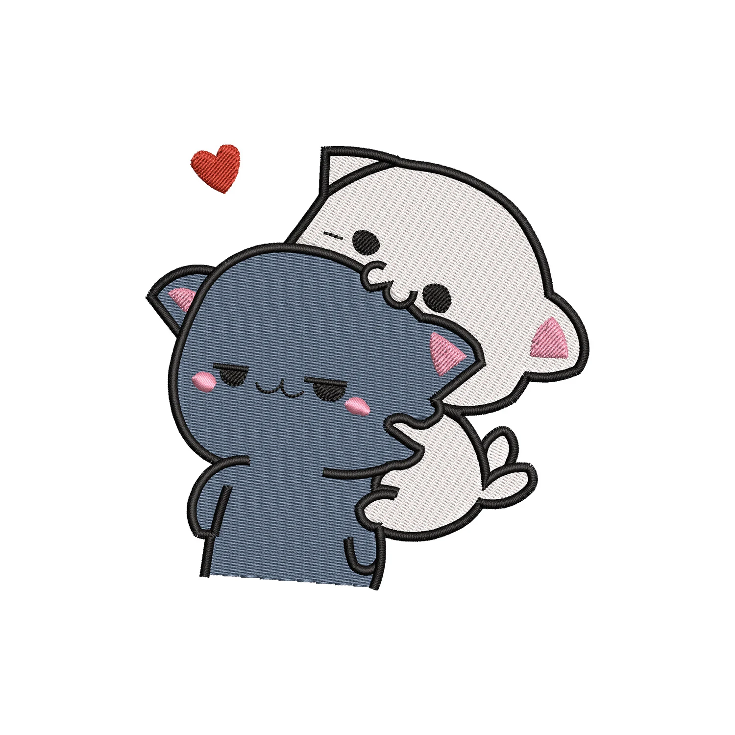 Cute Cats Biting Embroidery Design