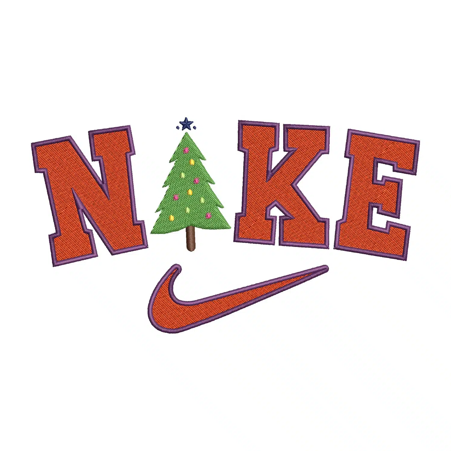Christmas Tree Nike Embroidery Design