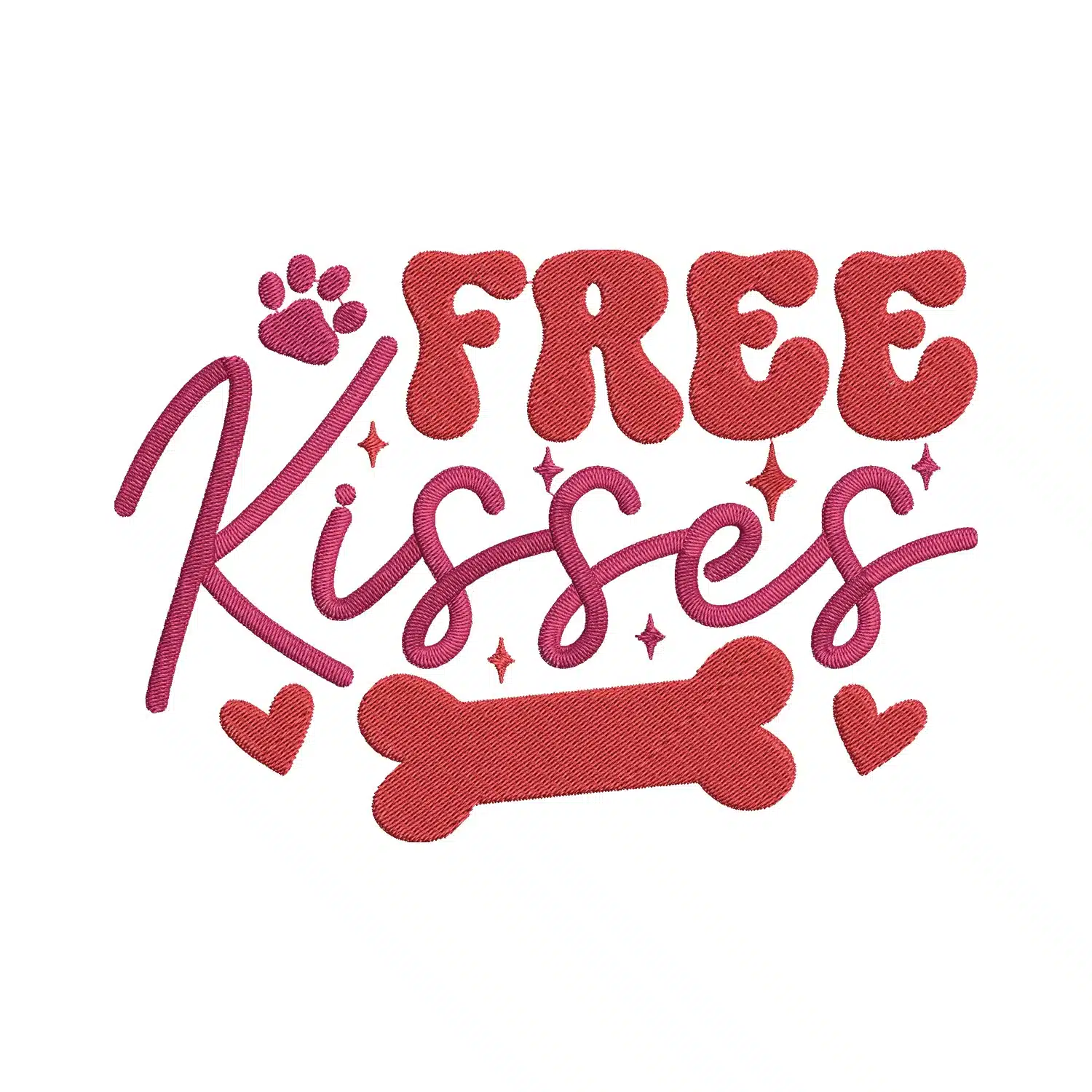 Free Kisses Embroidery Design Free Kisses Embroidery Design