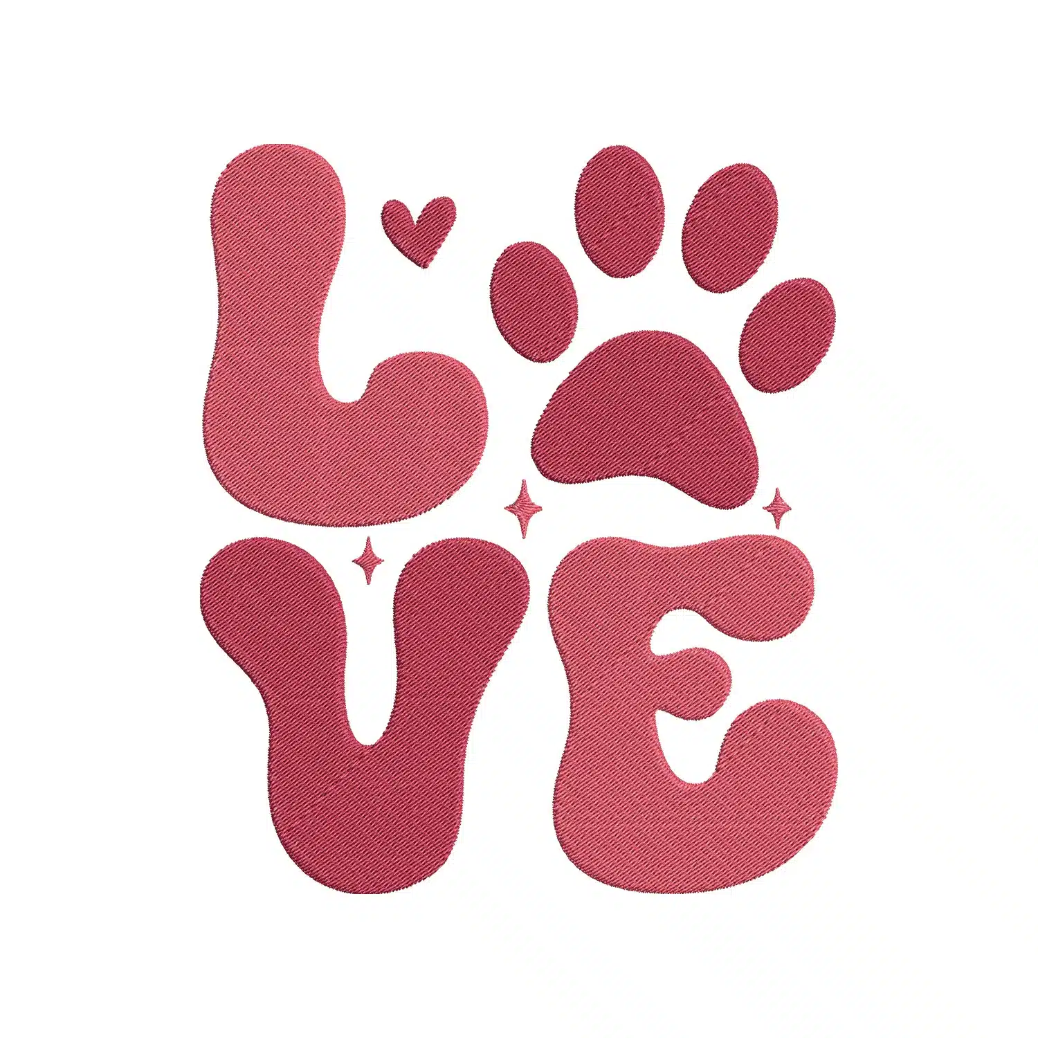 Love Paw Embroidery Design