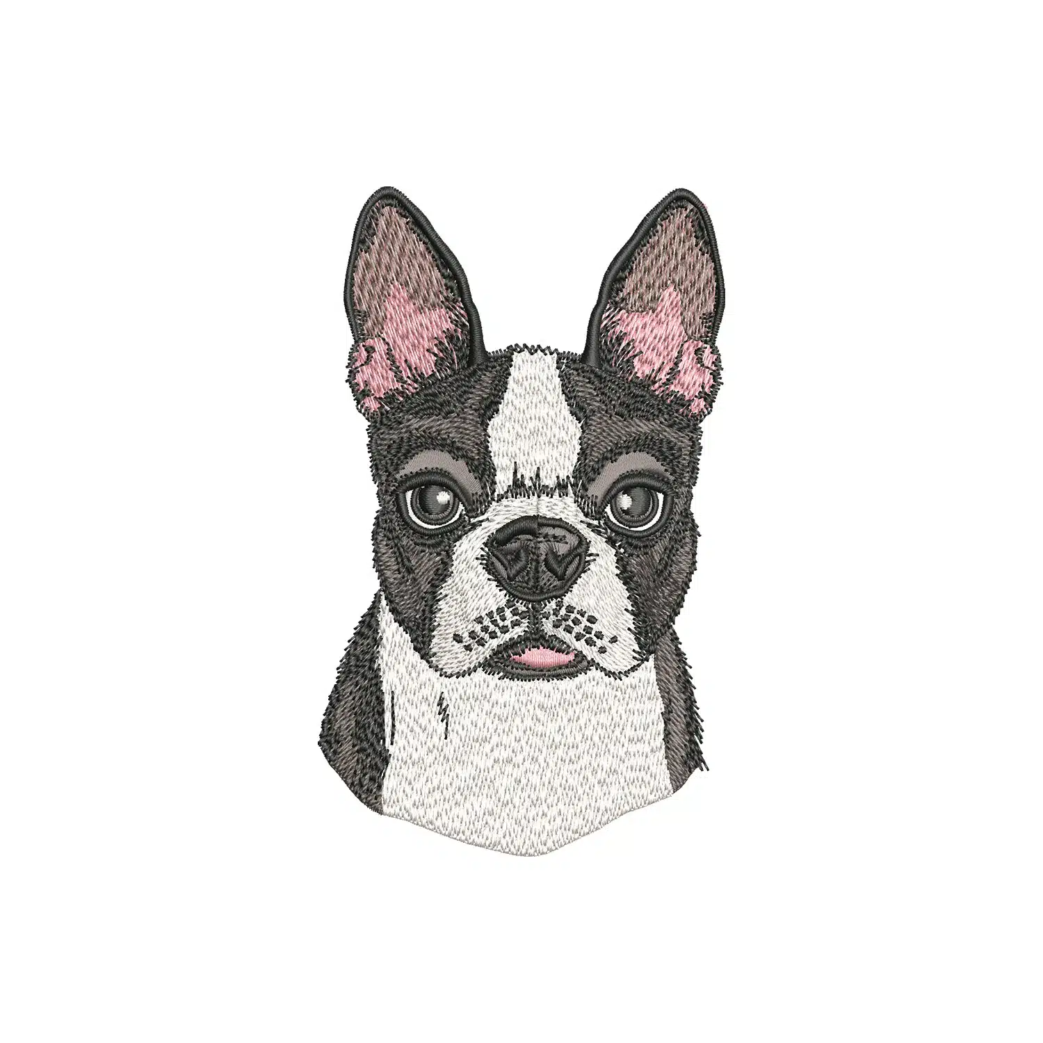 Boston Terrier Dog Embroidery Design
