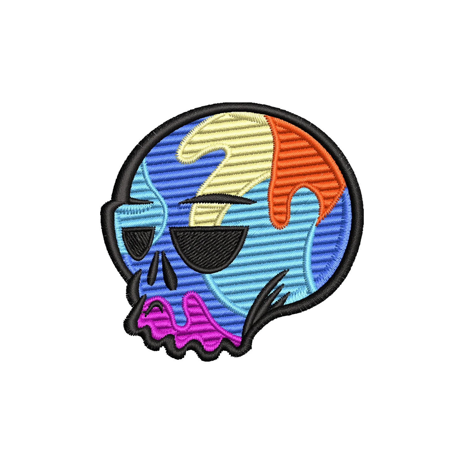 Colorfull Skull Embroidery Design