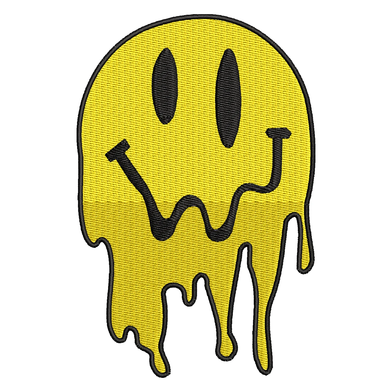 Smiley Drip Embroidery Design