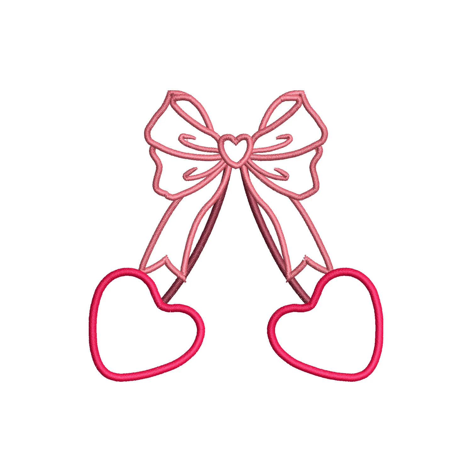 Cherry Bow Embroidery Design