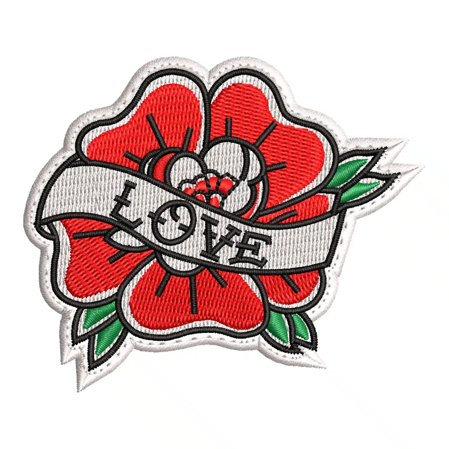 Love Flower Embroidery Design