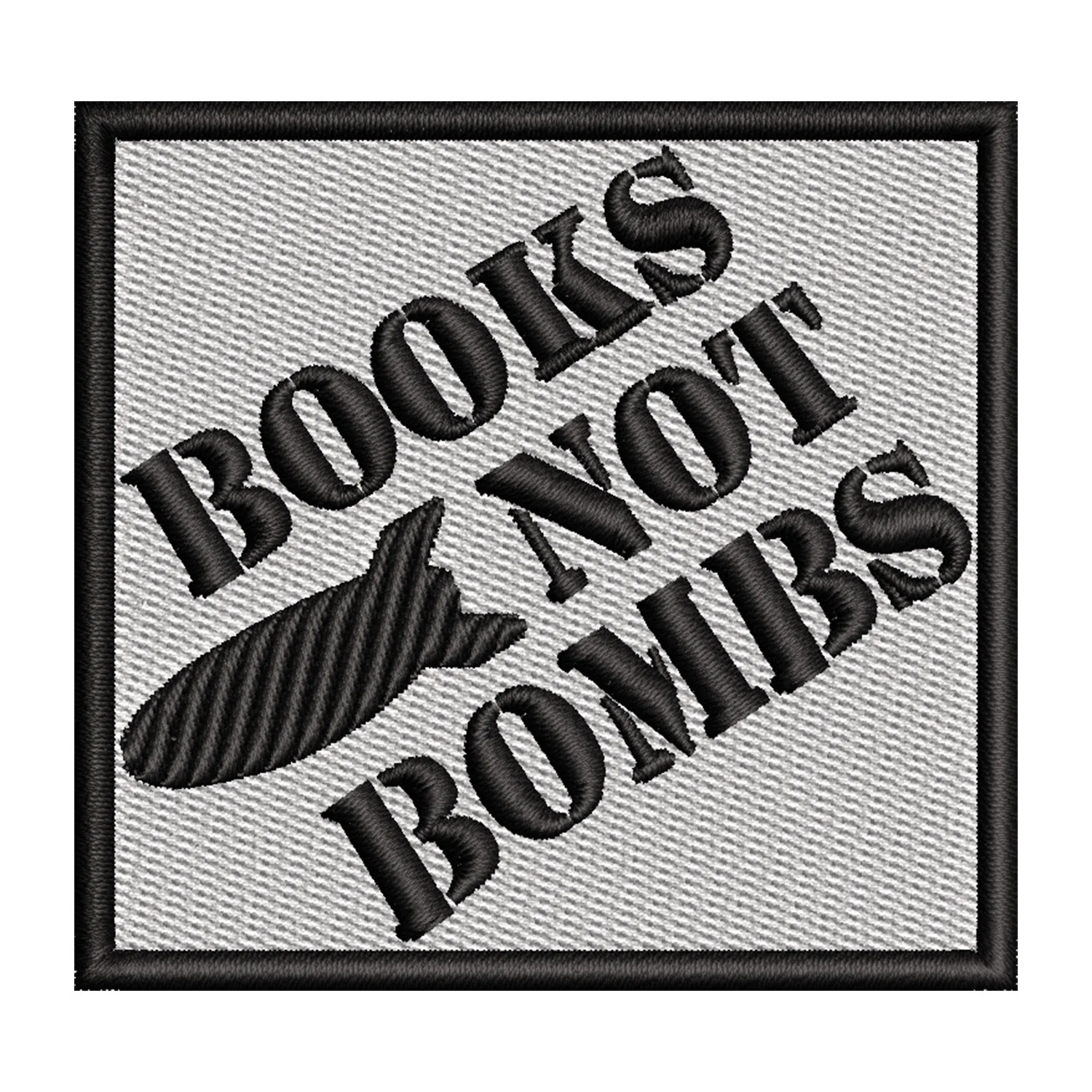 Books not Bombs Embroidery Design