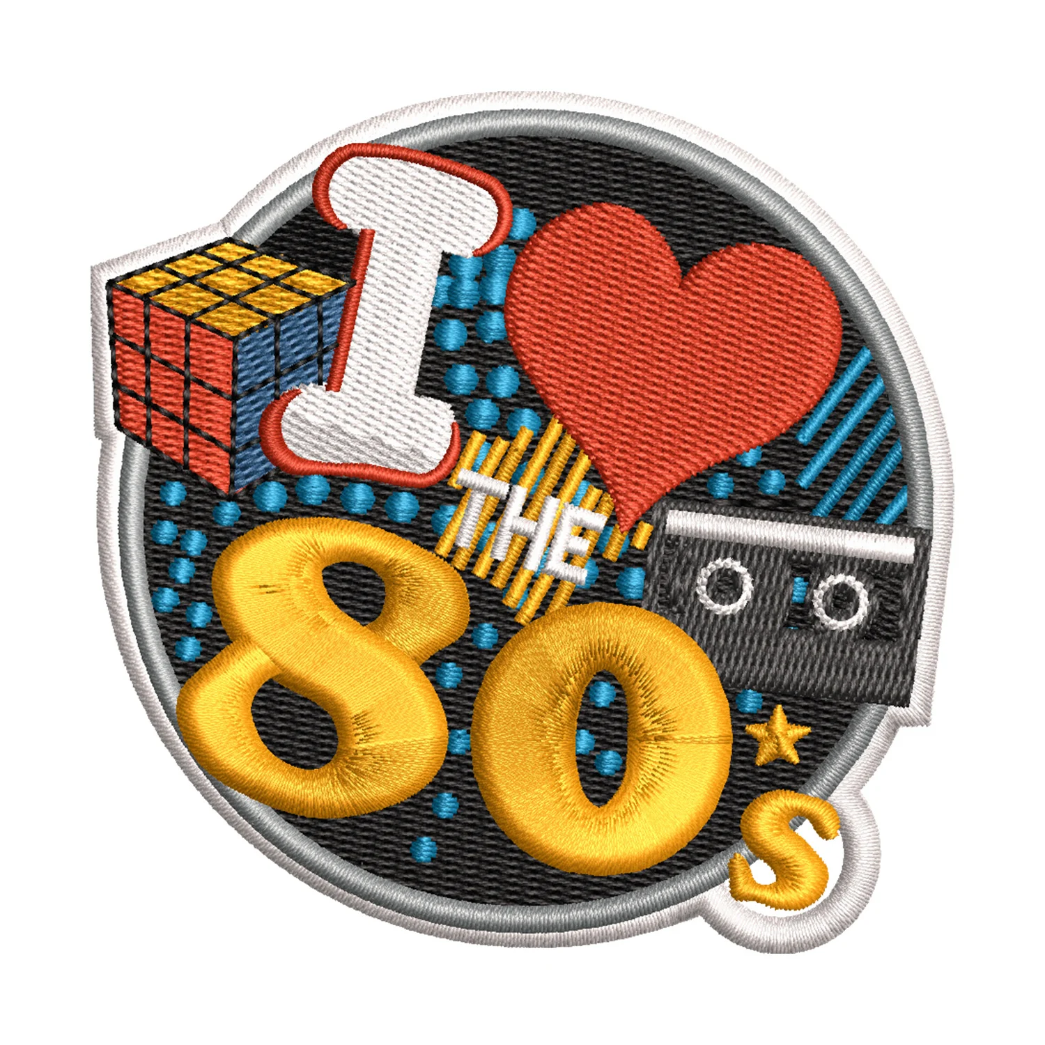I Love the 80s Embroidery Design