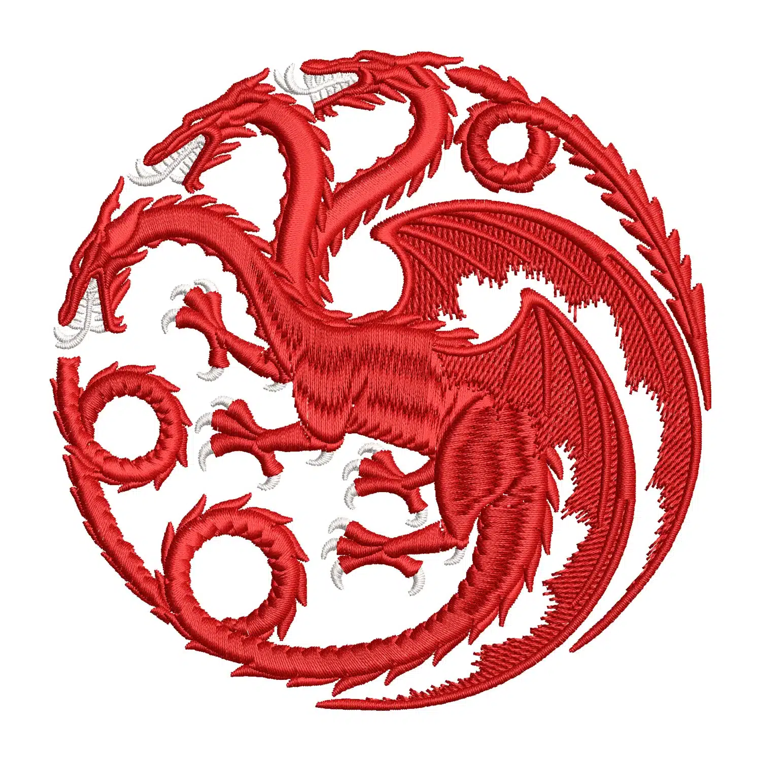 House of Dragons Logo Embroidery Design