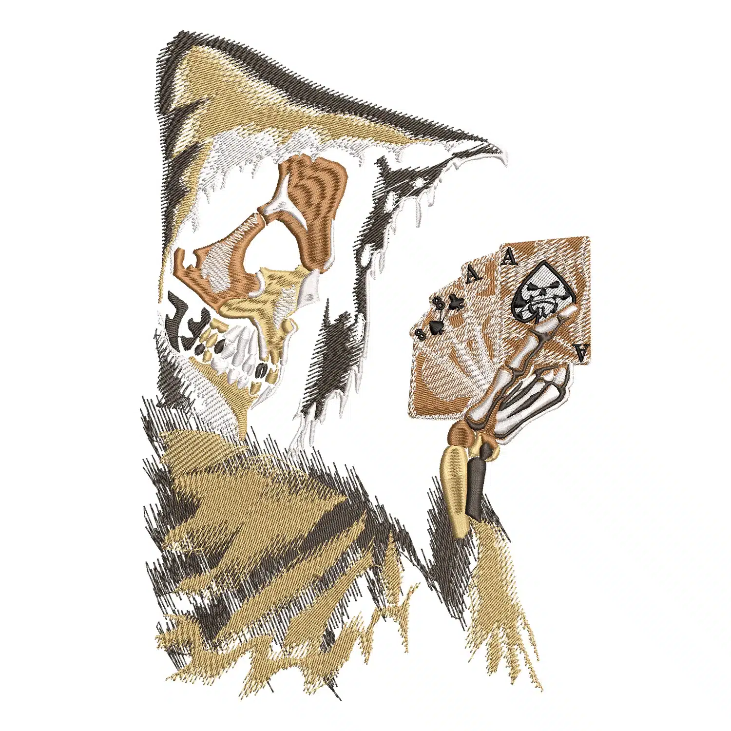 Skeleton Cards Embroidery Design