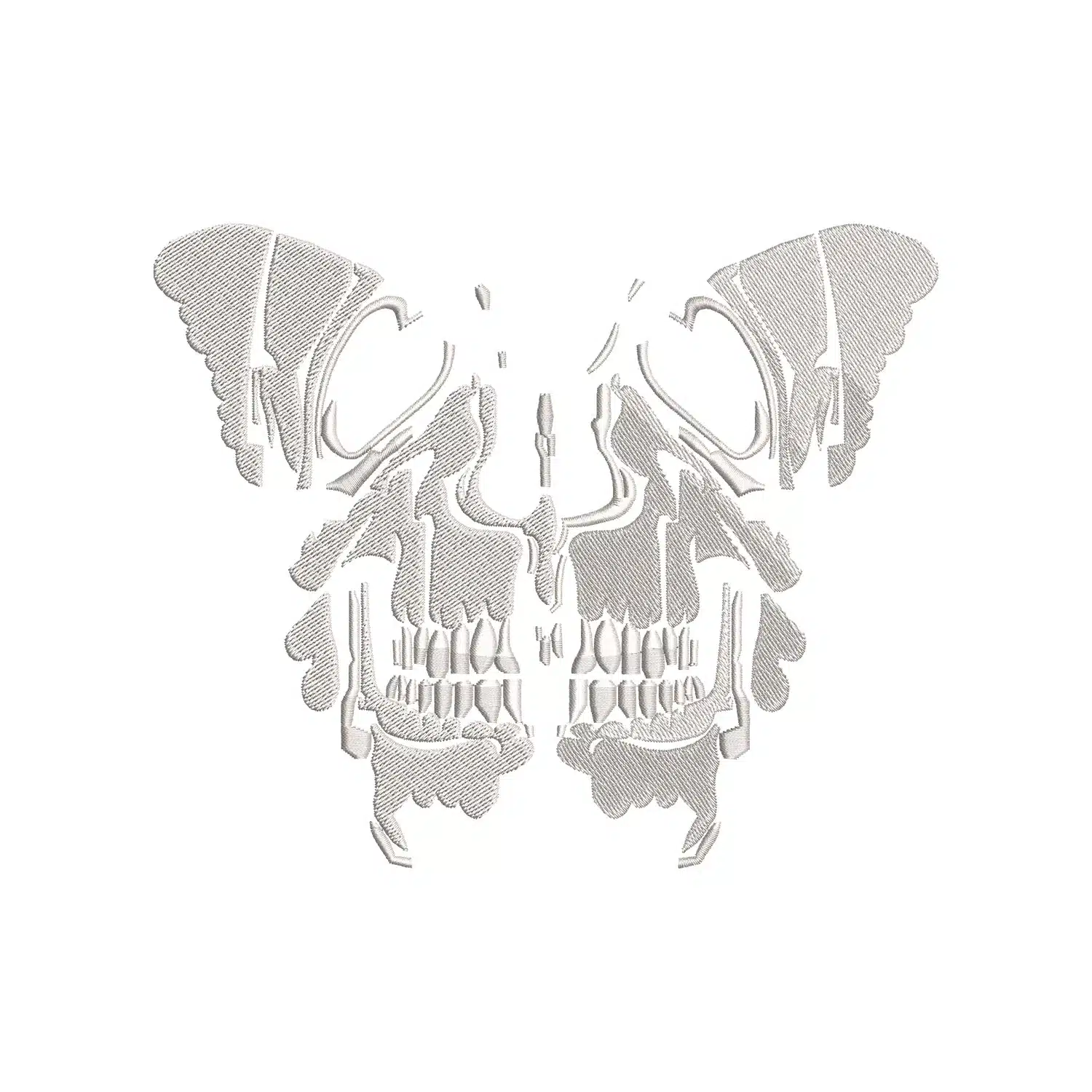 Skull Butterfly Embroidery Design