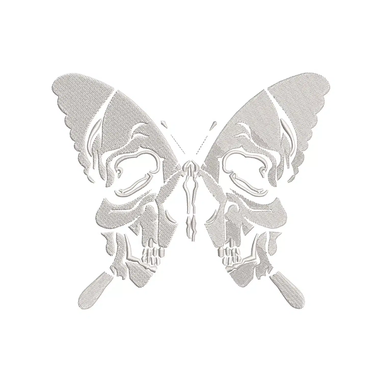 Skull Butterfly Embroidery Design