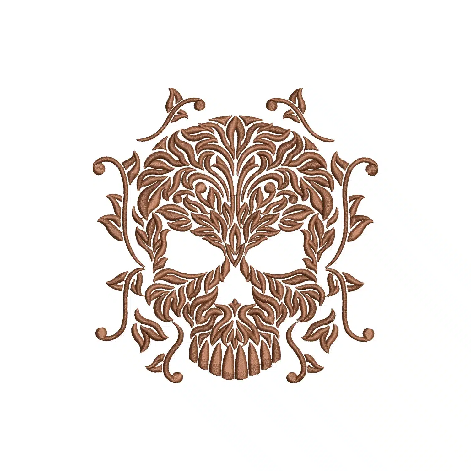 Skull Leaves Pattern Embroidery Design Skull Leaves Pattern Embroidery Design