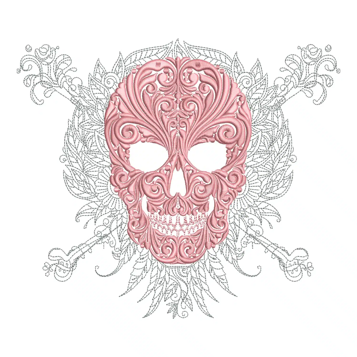 Skull Pattern Embroidery Design
