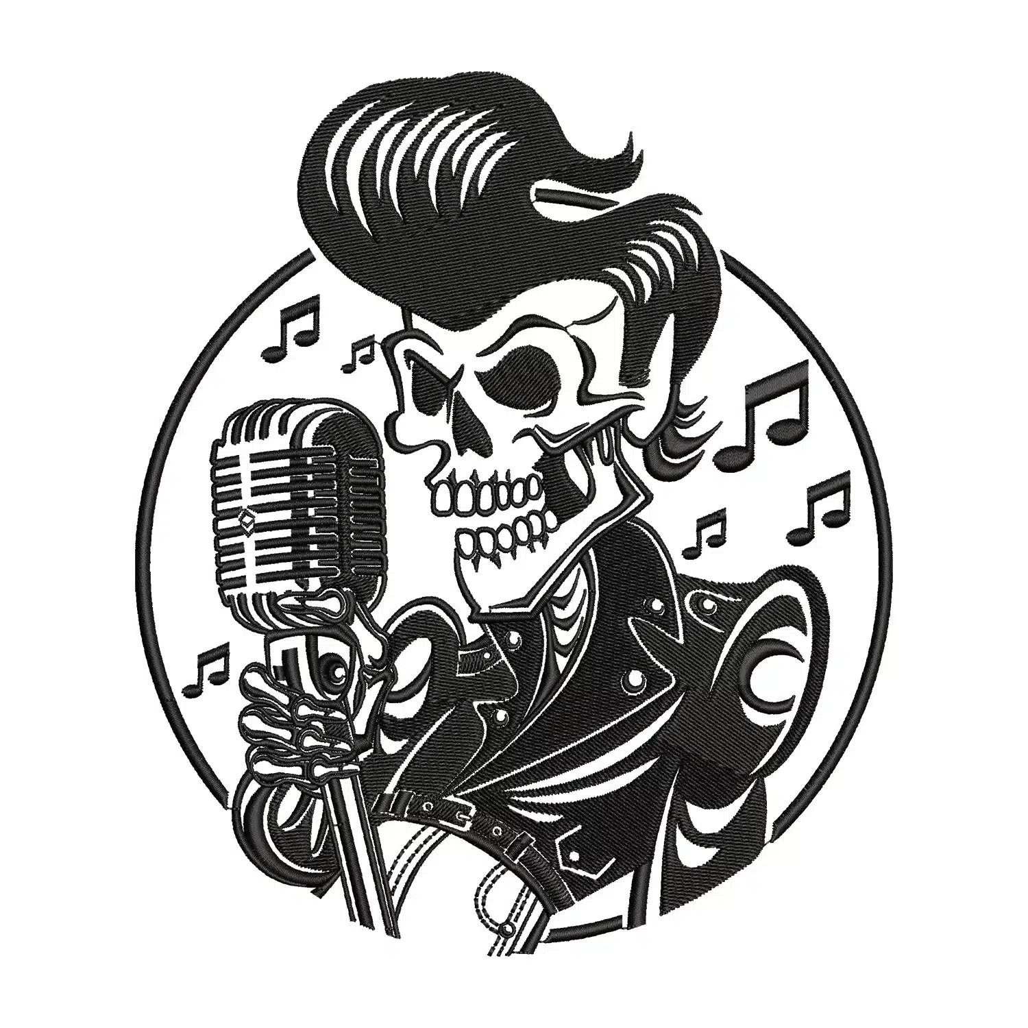 Skull Rockstar Embroidery Design