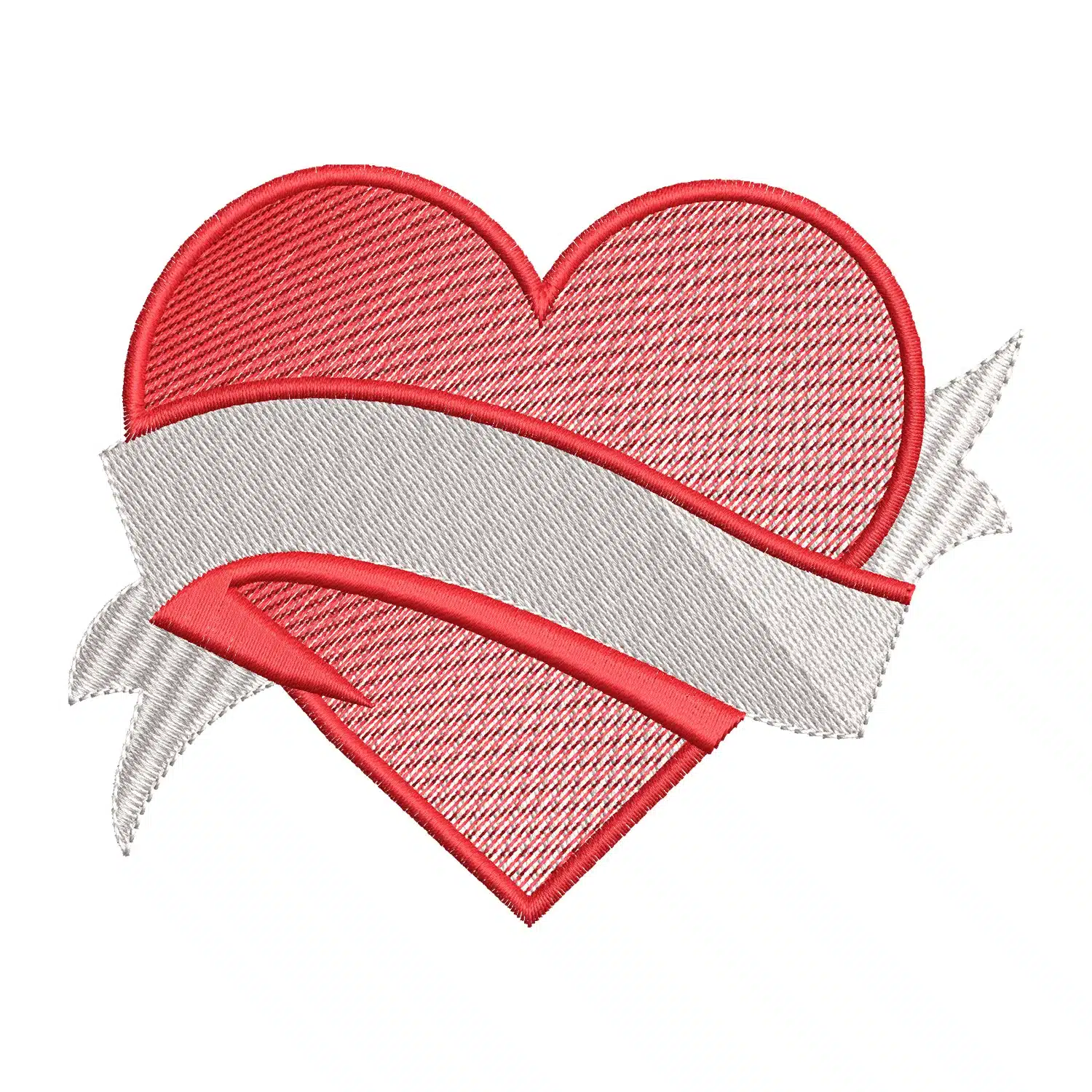 Heart Label Embroidery Design