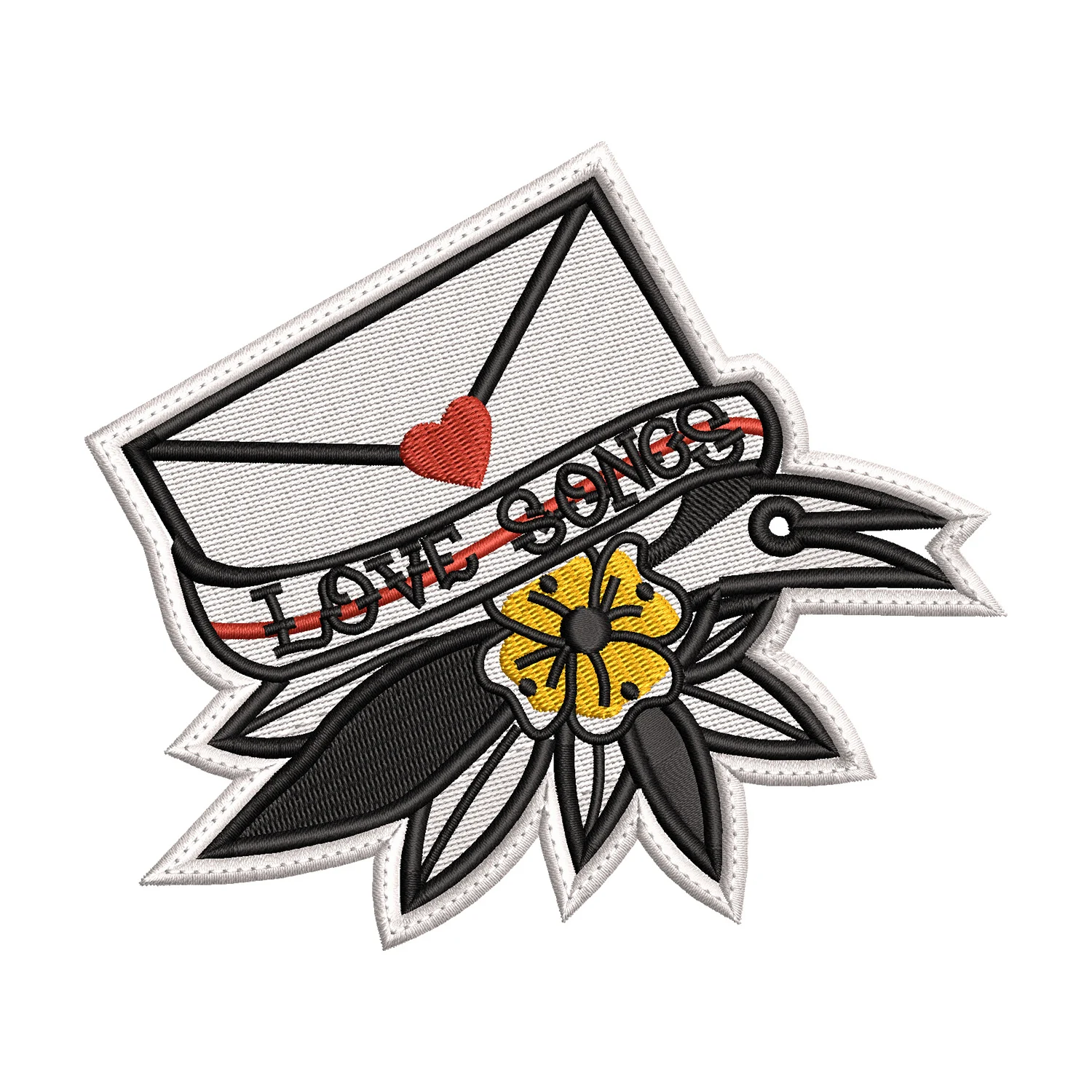 Love Songs Flower Envelope Embroidery Design