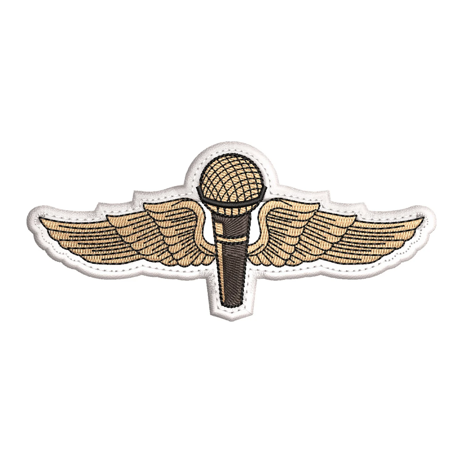 Mic Wings Embroidery Design
