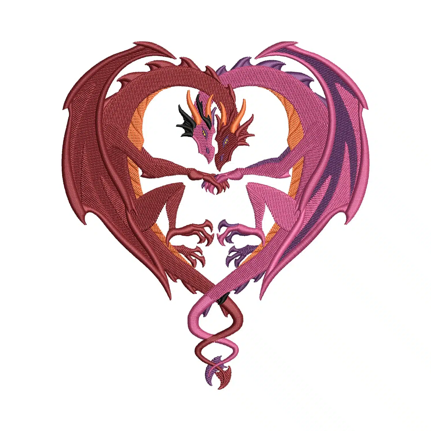 Dragon Heart Embroidery Design