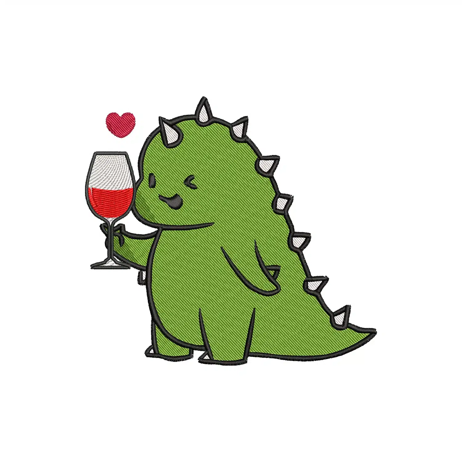 Dinosaur Drink Embroidery Design