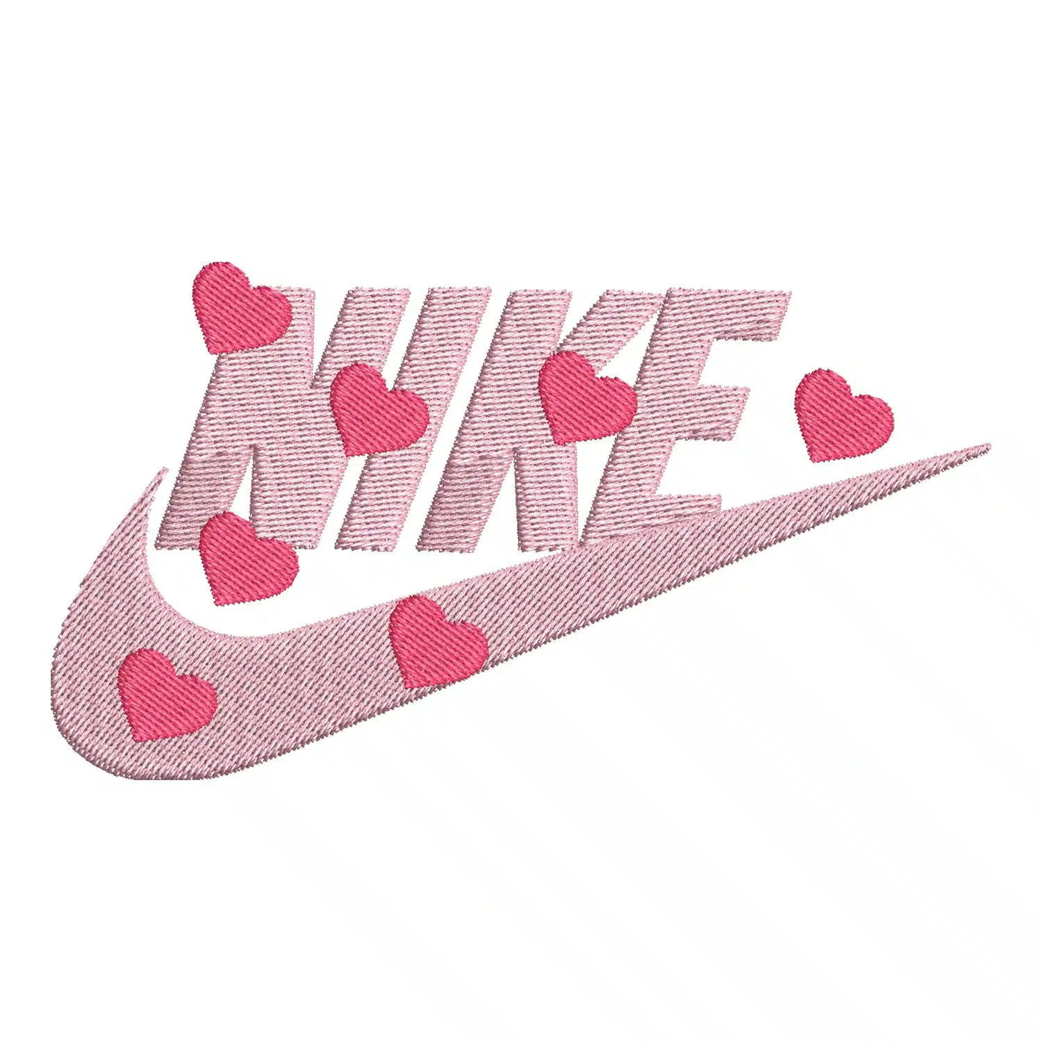 Nike Hearts Embroidery Design