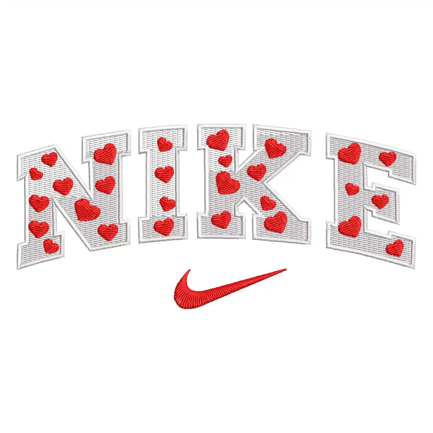 Nike Hearts Embroidery Design