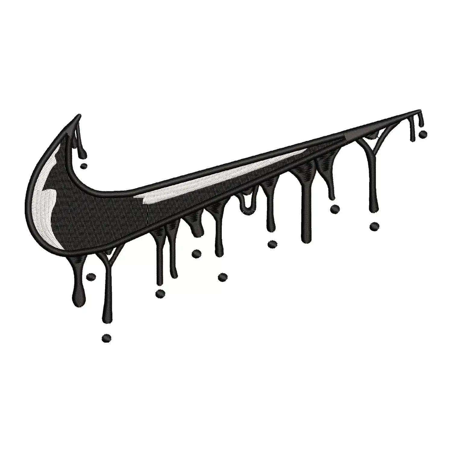 Swoosh Drip Embroidery Design