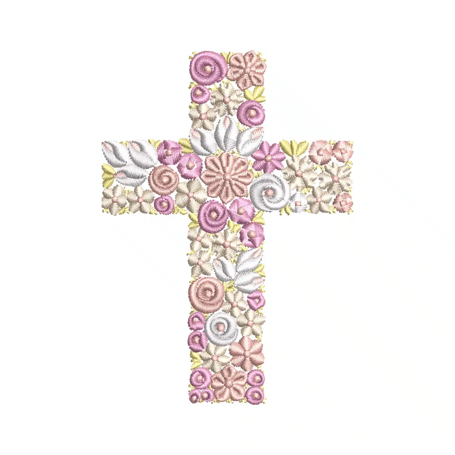 Floral Cross Embroidery Design