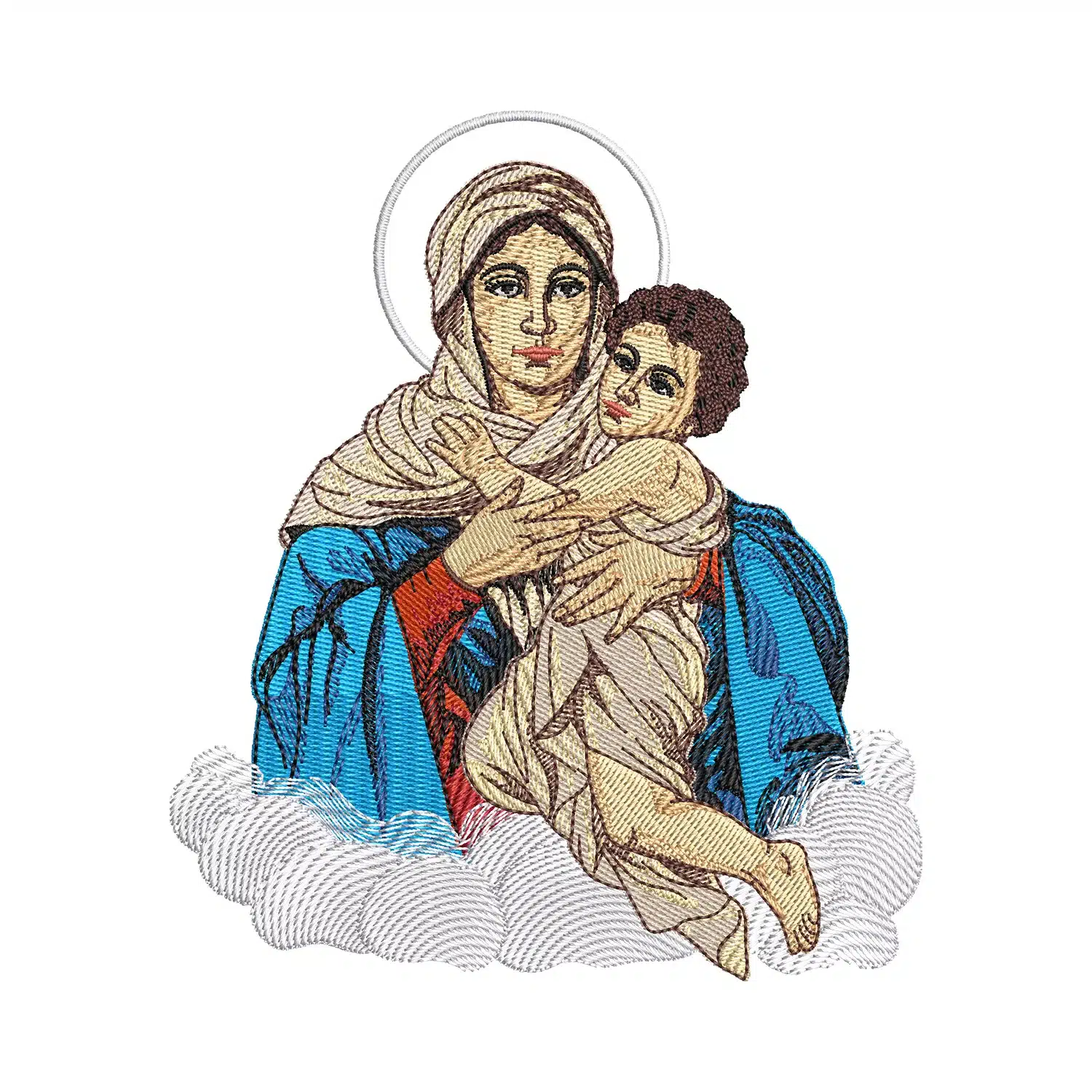Mary and Jesus Embroidery Design