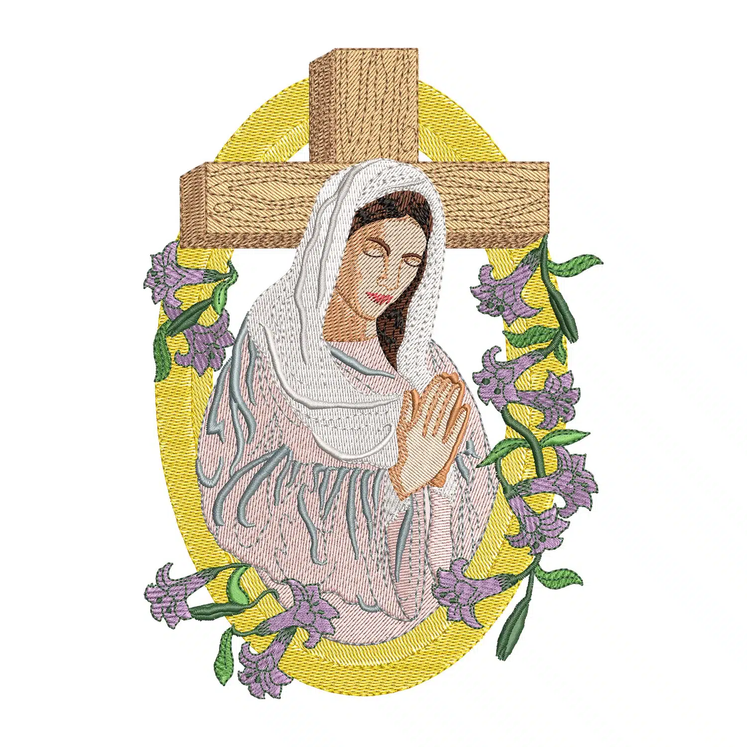 Mary Praying Embroidery Design