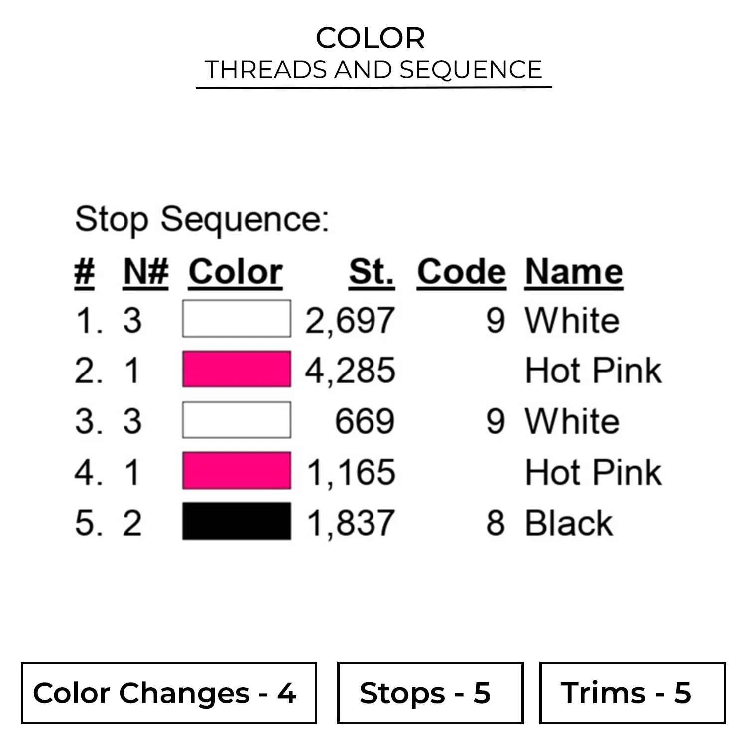 Yes Embroidery Design 2 Color GAP75